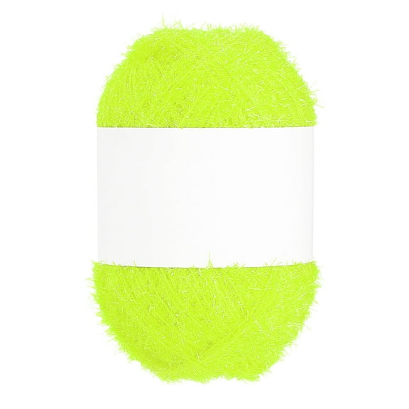 218 Yard Scrubbie Yarn, Sparkle Yarn Polyester Scrubbie Sparkle Glass for Dishcloths Crocheting Knitting DIY Crafts Blanket Rug Sweater Scarf Hat, Fluorescent Yellow