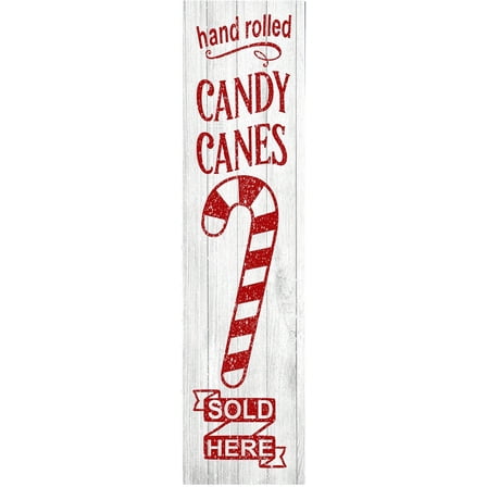 Cskhip Candy Canes Sold Here Christmas Vertical Wood Print Sign Wooden Sign Rustic Wall Art Home Decoration 4x16 inch