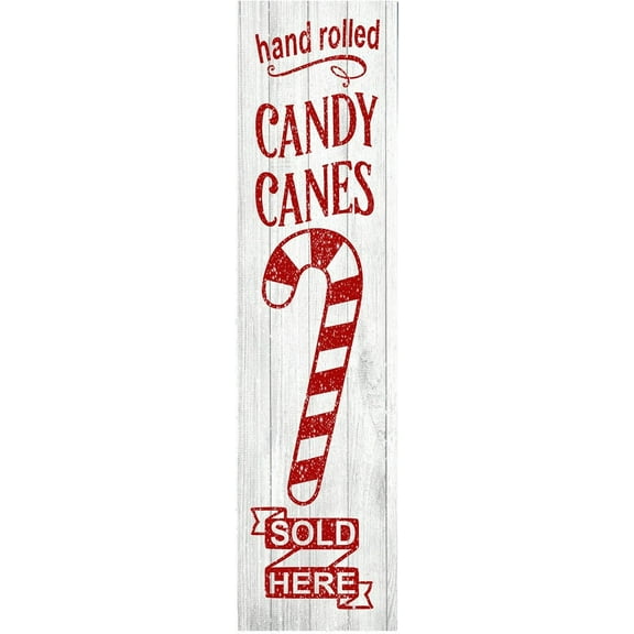Cskhip Candy Canes Sold Here Christmas Vertical Wood Print Sign Wooden Sign Rustic Wall Art Home Decoration 4x16 inch