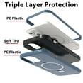thumbnail image 2 of Invisible Stand Case for iPhone 15,Dteck Military Grade Shockproof 3-Layer Protection Case Hybris PC/TPU Hidden Kickstand Back Cover, Blue, 2 of 6