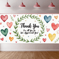 thumbnail image 6 of Watercolor Heart Thank You Banner Leaf Design Love Theme for Appreciation Events Office Decor Teacher Gifts, 6 of 8