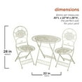 thumbnail image 3 of Alpine Corp KIY212A-WT Bistro Table & Chairs Set, White, 3 of 5