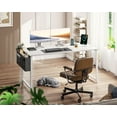 thumbnail image 2 of Computer Desk, 54 inch Office Desk with Storage Bag, Writing Work Desk with Charging Station Outlets Built-in for Home Office, Study, Large Legroom, Metal Frame, White, 2 of 14