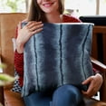 thumbnail image 3 of Plutus Blue Fluffy Fields Animal Faux Fur Luxury Throw Pillow - Double sided 24" x 24", 3 of 5