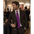 thumbnail image 3 of HISDERN Paisley Ties for Men Solid Tie Handkerchief Floral Men's Necktie & Pocket Square Set,Purple-B, 3 of 13