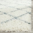 thumbnail image 3 of SAFAVIEH Layla Geometric Plush Shag Runner Rug, Ivory/Seafoam, 2'3" x 8', 3 of 6