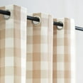 thumbnail image 6 of Flowpartex Buffalo Check Semi Sheer Curtain Panels Farmhouse Tan and White Plaid Textured Grommet Top Window Drapes for Living Room Bedroom, 40"Wx84"L 2 Pieces, 6 of 6