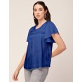thumbnail image 5 of Moomaya Womens Solid Tunic Top Round Neck Flutter Sleeves Casual Summer Top, 5 of 9