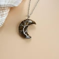 thumbnail image 3 of Collar de luna con piedras preciosas naturales de cuarzo envuelto en alambre, cristal de brujería Reiki H, 3 of 5