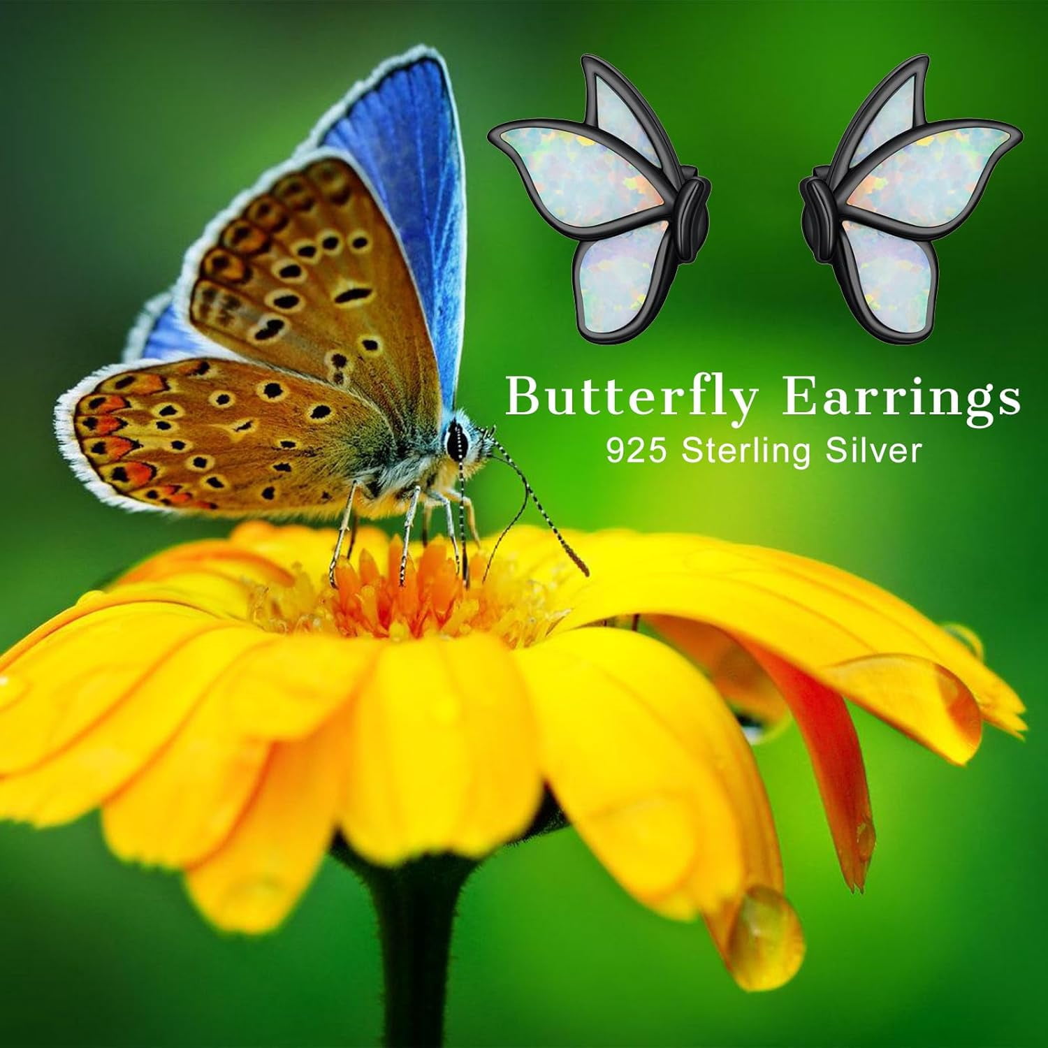 Animal Stud Earrings 925 Sterling Silver Butterfly Earrings Animal Lovers Jewelry Gifts for Women