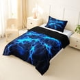 thumbnail image 2 of Homewish Blue Wild Lightning Twin Comforter Sets,Modern Abstract Art Bedding Set,Black Reversible,2pcs,1 Comforter and 1 Pillowcase, 2 of 7