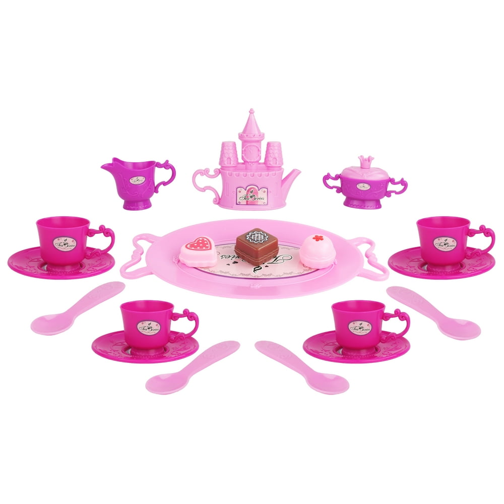 Children's Pink 19 Piece Tea Toy Playset for Pretend Play Tea Time