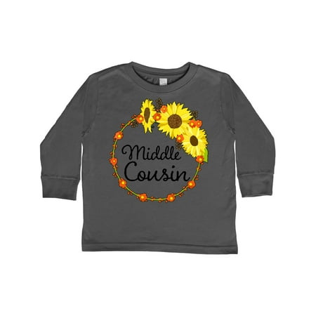 

Inktastic Middle Cousin Sunflower Wreath Gift Toddler Boy or Toddler Girl Long Sleeve T-Shirt
