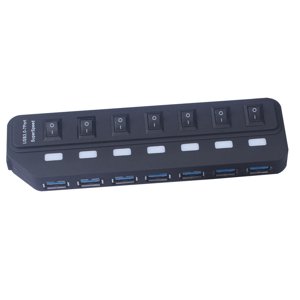 Minkissy Chargement rapide du Hub Usb 1Pcs Ports USB Hub pour appareils USB avec commutateur indépendant noir
