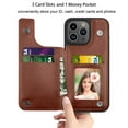 thumbnail image 2 of Ebizware for iphone 15 Plus Phone Case, Leather Wallet Case with Credit Card Cash Holder for Women Men Magnetic Folio Flip Kickstand Cover for iphone 15 Plus [Brown], 2 of 8