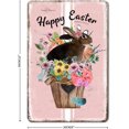 thumbnail image 2 of Letreros de metal retro vintage con diseño de Pascua y flores de primavera, huevos de conejo de Pascua, placa de metal, decoración primaveral de 12 x 8 pulgadas, 2 of 3