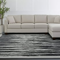 HomeRoots 616895 8 x 10 ft. Gray & Black Abstract Distressed Rectangle Area Rug