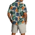 thumbnail image 4 of longantii Men's Sets Elastic Button Down Hawaiian Shirts and Shorts Comfortable Short Sleeve Beach Blouses and Shorts 2026 Summer Shirt and Beach Shorts Sets Mint Green XXXL, 4 of 6
