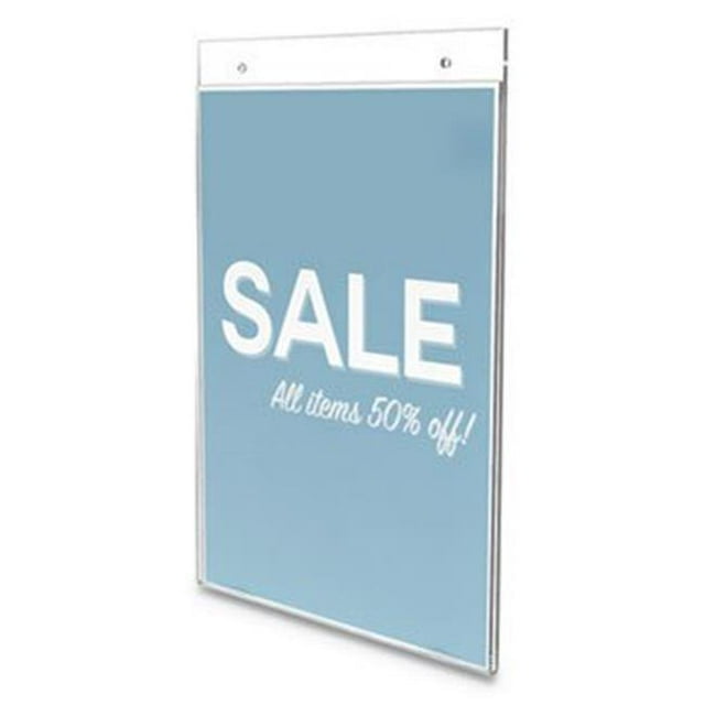 Deflecto 68201VP 8.5 x 11 Po Porte-Signe Mural Image Classique&44; Effacer - Pack de 12