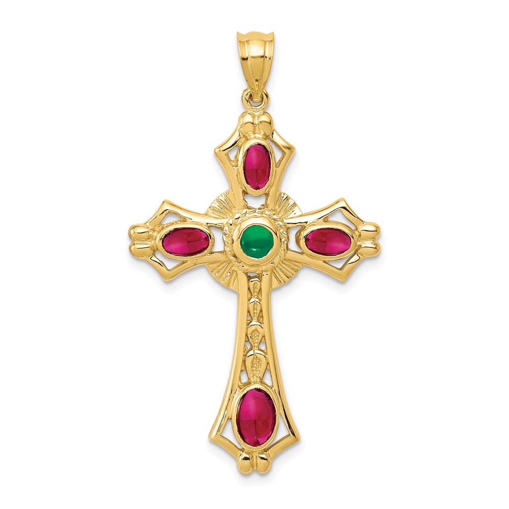 Diamond2Deal 14K Yellow Gold Ruby and 