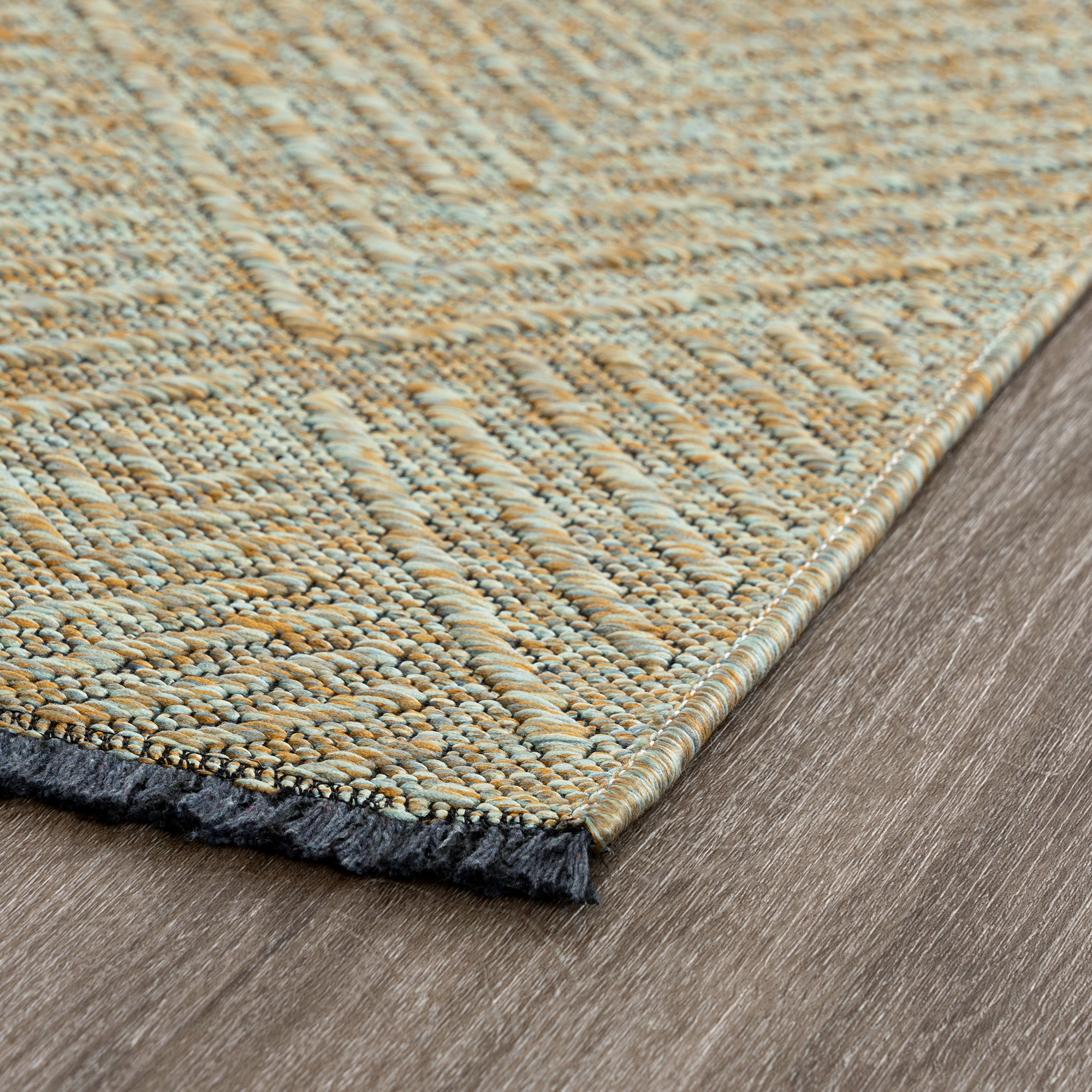Alma Transitional 5' x 7' Green and Sage Green, Machine Washable Polyester & Cotton Indoor Area Rug