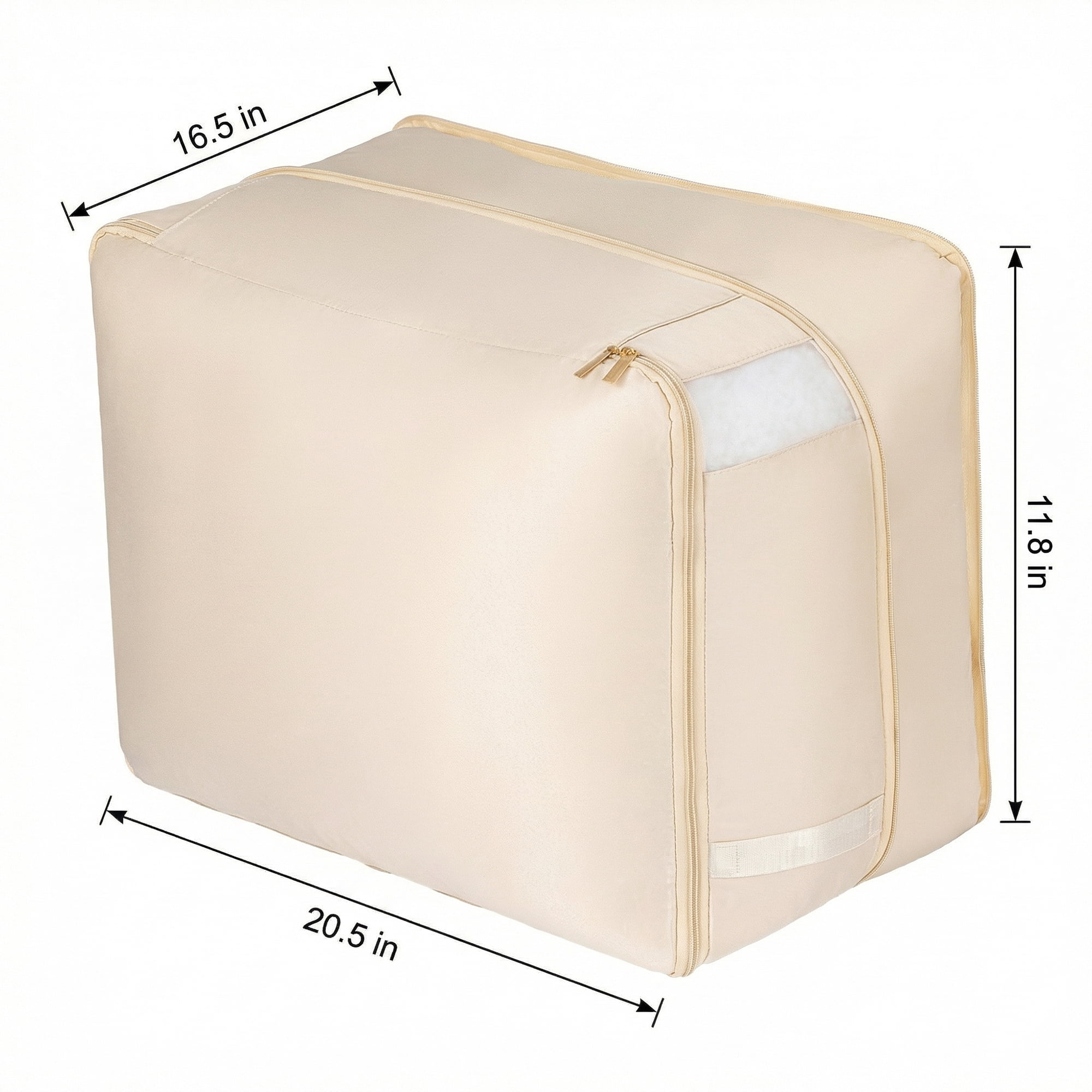 Unique Bargains Storage Bag for Organizing Closet with Handles Beige 20.5"x16.5"x11.8"