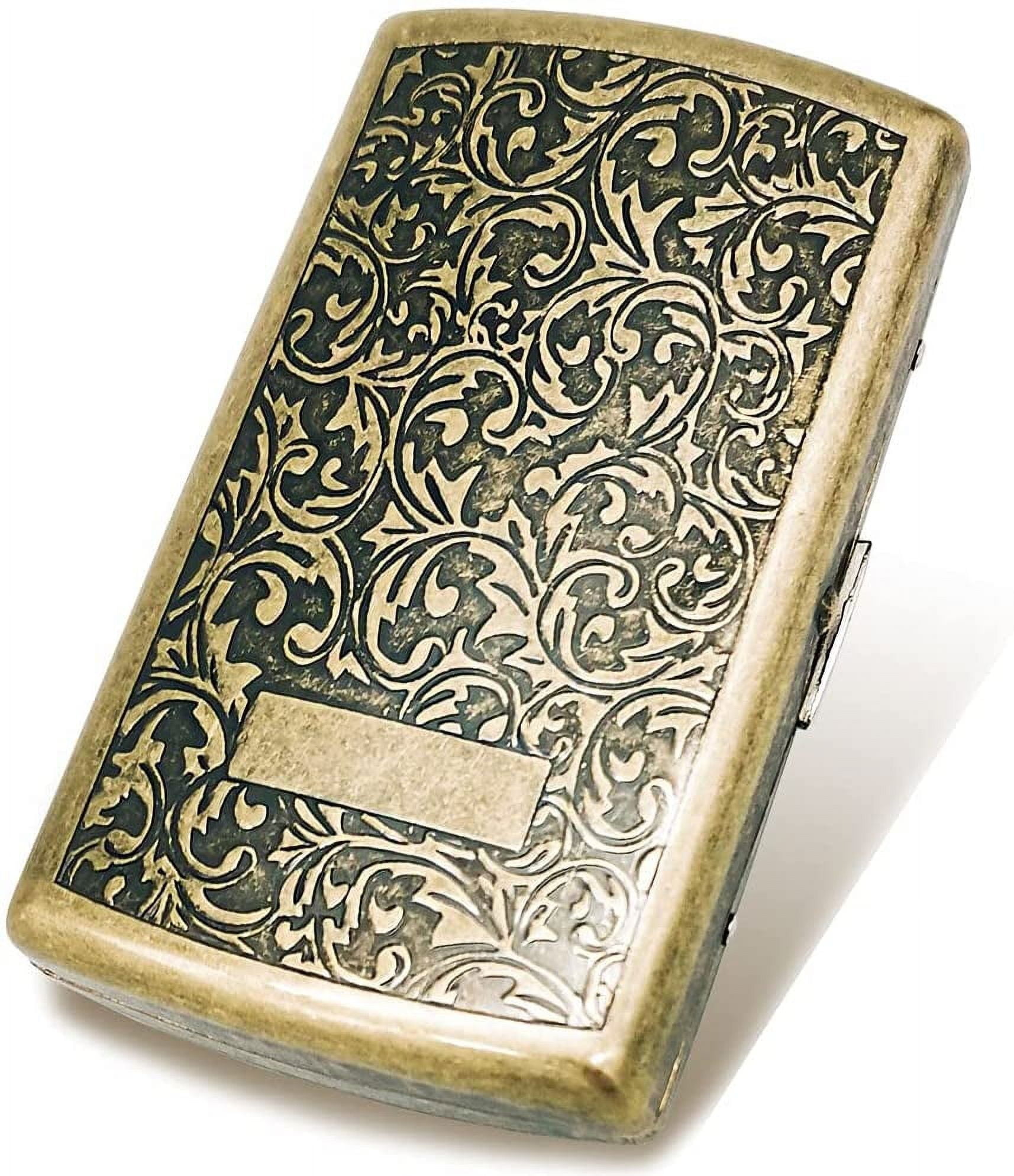 guipai cigarette case Cigarette Case, Cigarette Holder Case ,Metal Cigarette Case, Cigarette Box, Cigarette  Cases for Women and Men, Retro Metal Cigarette Case Box Sided Spring Clip  Open Pocket Holder(Black)