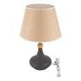 thumbnail image 6 of 7.08inch Modern Table Lamps Simple Grey for Living Room Bedroom Wood Cloth Light, 6 of 15