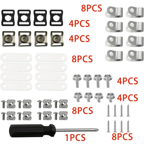 Oraceous 57PCS Football Repair Kit Football Hardware Kit R Shape Football Visor Clips Screws Nuts for Youth Hockey Baseball Sports