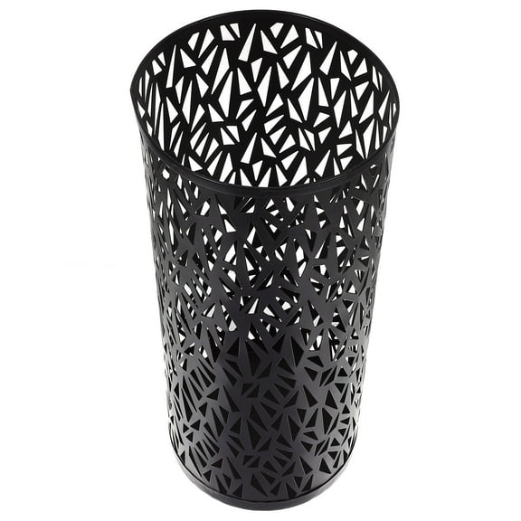 DRAFIDEEP 1Pack Black Metal Umbrellas Bucket With Coating Storage Container For Home Entryway