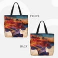 thumbnail image 2 of Honeii Cultural Silhouette Journey Print Tote Bag, Reusable Grocery Shopping Bag,Shoulder Bag with Inner Pocket, 2 of 7