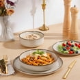 thumbnail image 7 of Onader 8-Piece Dinnerware Set, Ceramic Plate and Bowls Set for 2, Double Reactive Glaze Stoneware Dishware for Kitchen Restaurant - Khaki, 7 of 7
