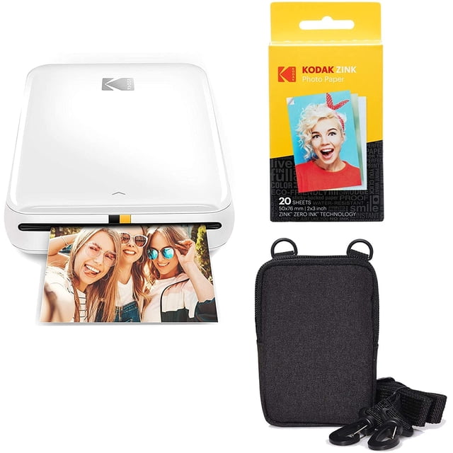 KODAK Step Wireless Mobile Photo Mini Printer (White) Go Bundle