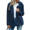 thumbnail image 3 of Women's Solid Color Winter Buttoned Jacket Casual Outerwear With Pockets Warm Cozy Soft Comfort Fit, 3 of 7