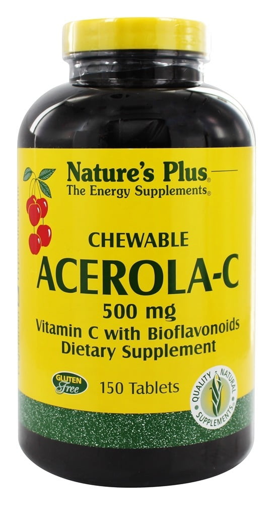 Nature's Plus Chewable Acerola C Complex 500 mg. 150 Chewable