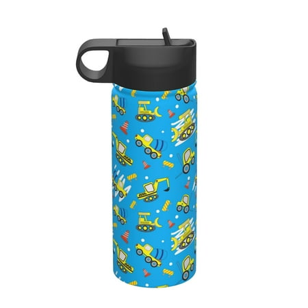 

Ocsxa Cute Car Cartoon Print 18 oz Insulated Water Bottle With Straw Stainless Steel Sports Water Cup Flask Wide Mouth Travel Thermal Mug for Home Office or Car