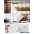 thumbnail image 3 of No Hook Shower Curtain with Snap in Liner,Vintage Country Wood Grain Waterproof Bath Curtain Double Layers with See Through Top Window,Farmhouse Barn Wooden Board Hotel Shower Curtains 72x72in, 3 of 9