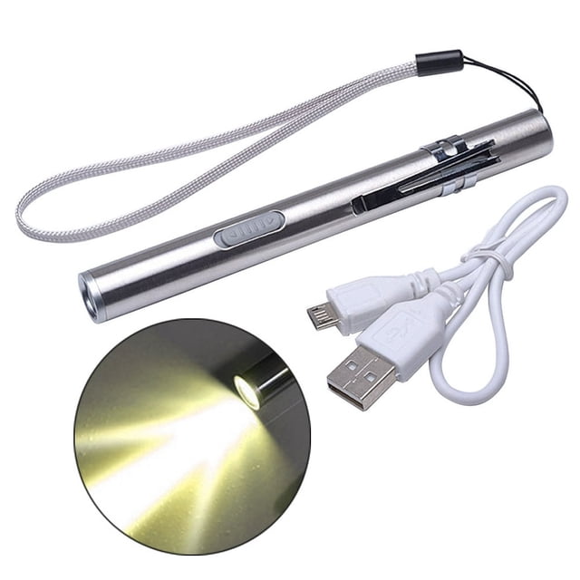 HLONK Pen Light Flashlight with USB Cable Rechargeable Small Bright Mini LED Penlights