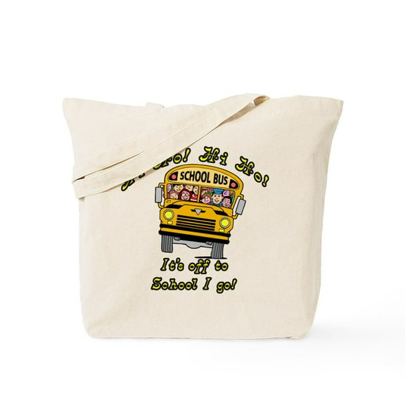 CafePress - Hi Ho School Bus Tote Bag - Unisex Canvas Tote Bag, Beige, 1-Piece