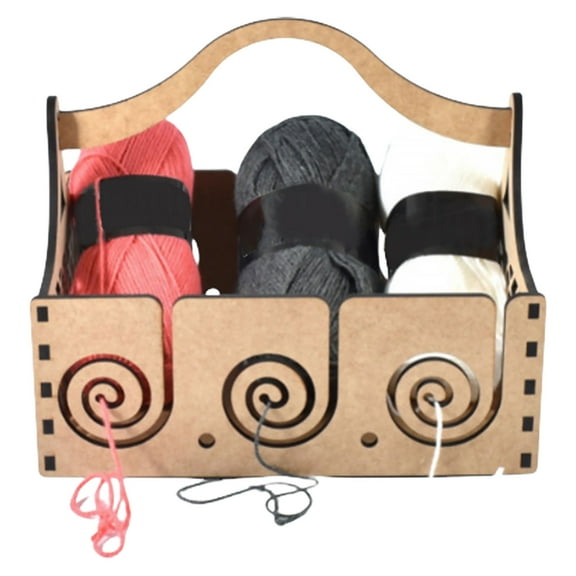 Multifunctional Wood Yarn Holders, Wood Yarn Dispenser Wools Yarn Organiser Container for Professional and Hobbyist