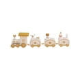 thumbnail image 5 of White Gold Christmas Wooden Mini Train Tabletop Ornament, 4-Car Connected Train Decor with Snowman Bear Figurines for Xmas Home Mantel & Table Decor, 5 of 5