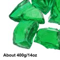 thumbnail image 3 of Uxcell Fire Glass for Fire Pit, 5-8cm(2" to 3.1") High Luster Reflective Glass Rocks, Dark Green, 3 of 5