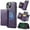 Purple, variant on for iPhone 13 Detachable Magnetic Wallet Case with RFID Blocking Card Slots, PU Leather Kickstand Cover with Magnetic Clasp, Shockproof Drop Protective Classic Flip Case, Black