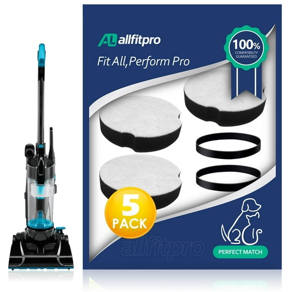 Allfitpro 3 Pcs 1604896 Replacement Filter sponges and 2 Pcs 1604895 Replacement Belts Compatible with Bissell Power ForceCompact Vacuum Cleaner 2690, 2112, 1520 Series