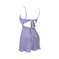 thumbnail image 4 of Vestido Vestido ajustado para mujer, cuello en V profundo, vestido de satén con tirantes, corte entallado, traje diario con cordones Cgtredaw Púrpura T S para Mujer, 4 of 8