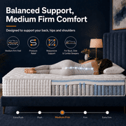 Bellable 14-inch King Hybrid Mattress, Medium-Firm Memory Foam and Innerspring in a Box