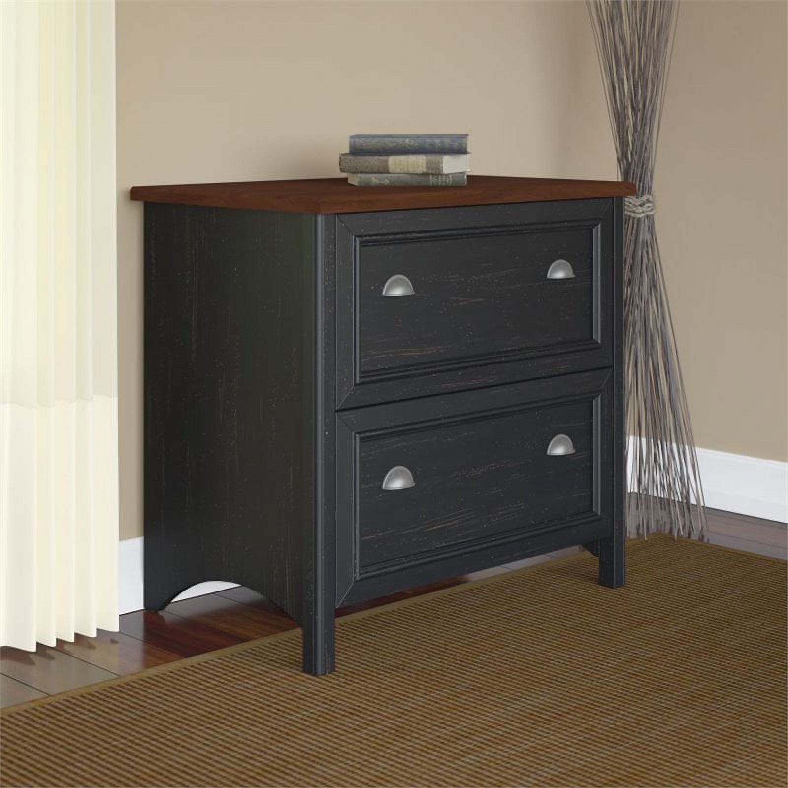 Kingfisher Lane 2 Drawer File Cabinet in Antique Black and Cherry - image 2 of 6