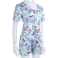 thumbnail image 2 of Combinaison Sexy pour Femmes Manches Courtes Col en V Profond Justaucorps Shorts Pyjama Tenue, 2 of 6