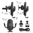 thumbnail image 5 of Cargador inalámbrico negro para coche, soporte para teléfono para coche, soporte para cargador de teléfono, Qi de carga rápida 10W 7,5W JM, 5 of 5