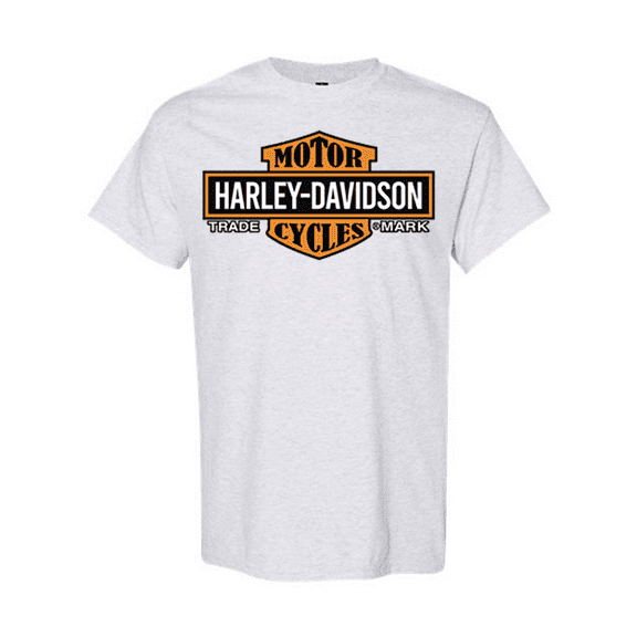 Harley Davidson Shirt, Men's Elongated Orange Bar & Shield T-Shirt